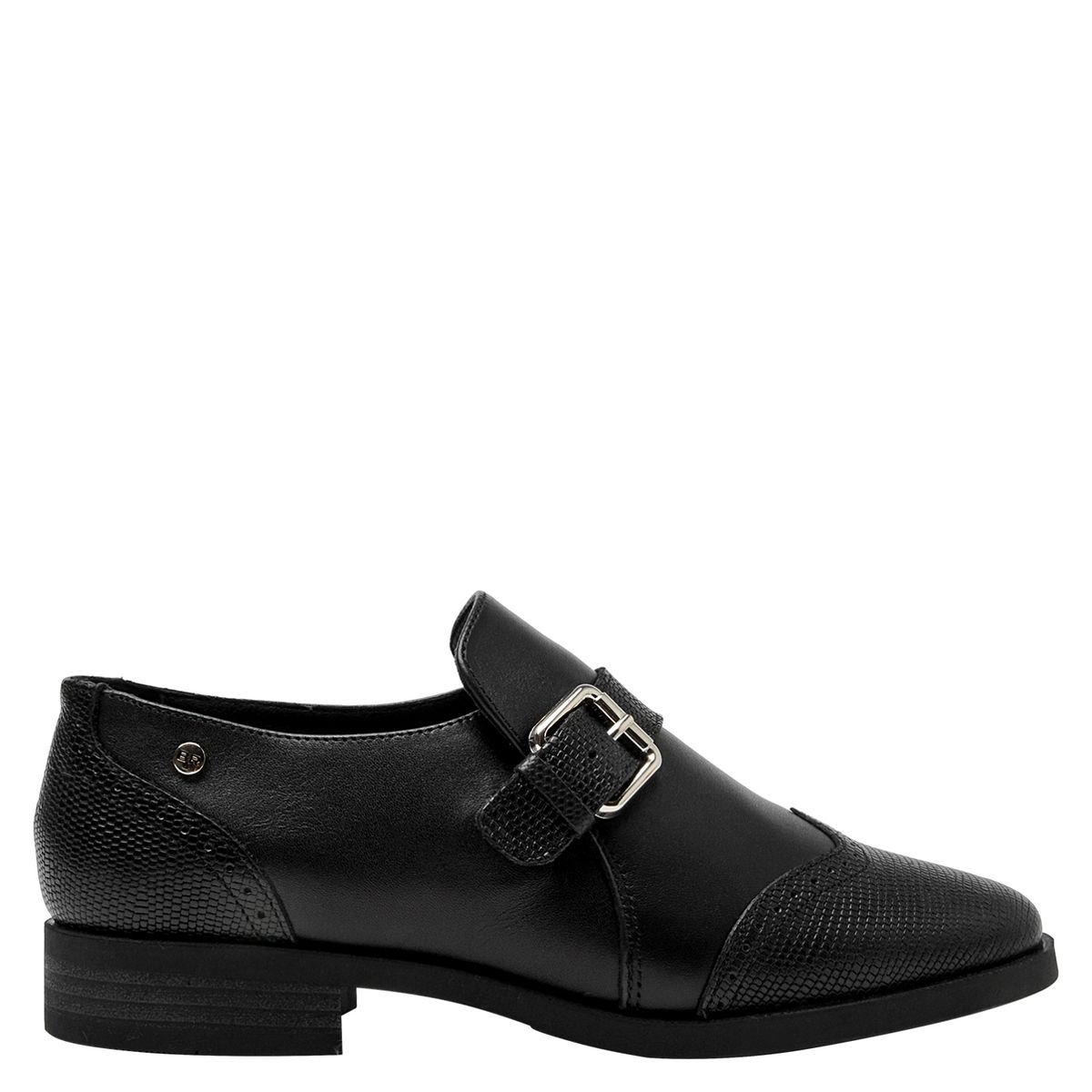 BRUNO ROSSI - Mocasín Mujer Cuero Negro Bruno Rossi