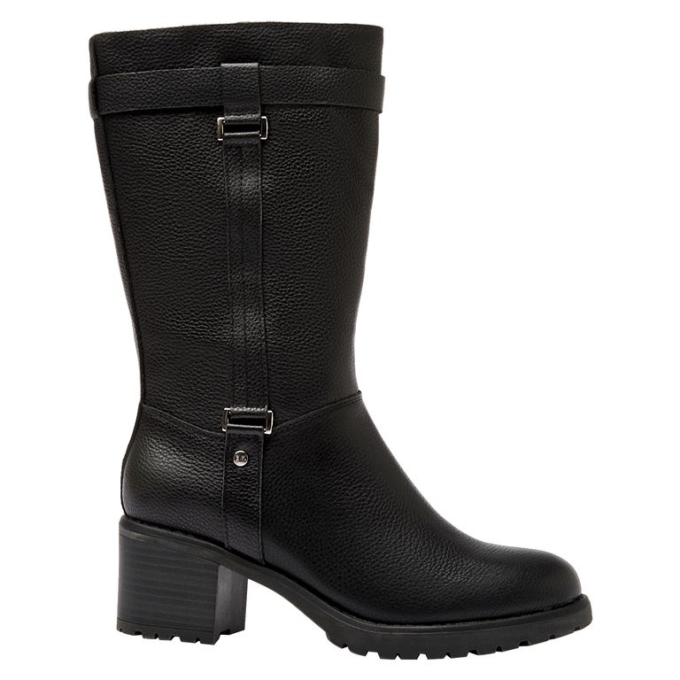 Bota Mujer Cuero Negro