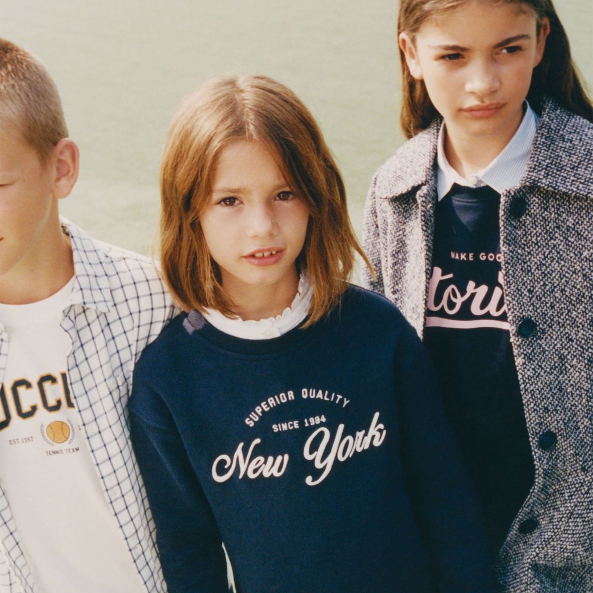 MANGO KIDS - Vestido Polerón  Falda Cuadros Niña Mango Kids