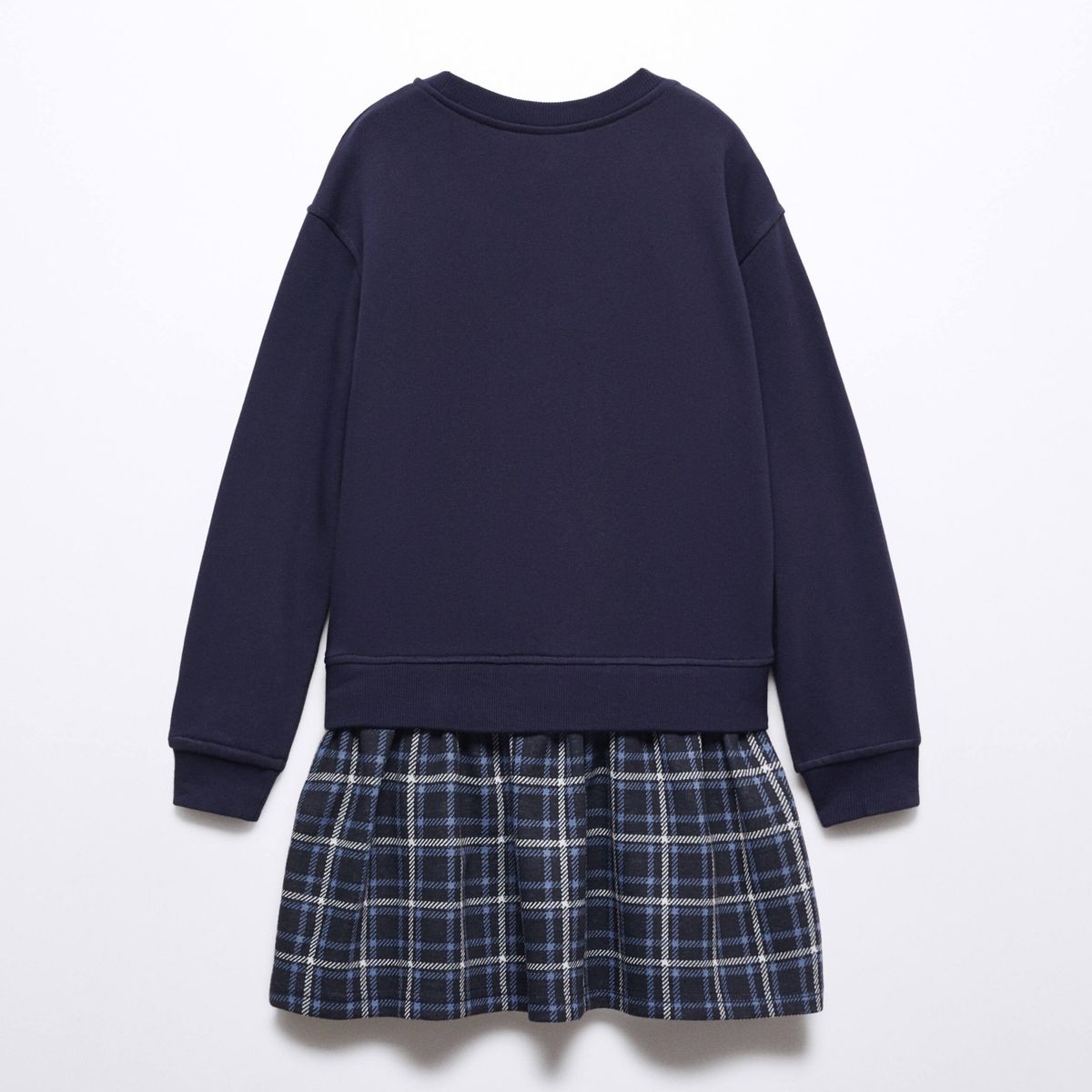 MANGO KIDS - Vestido Polerón  Falda Cuadros Niña Mango Kids