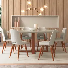 DECOCASA - Juego Comedor Bennet 160 + 6 Sillas Selina Girat