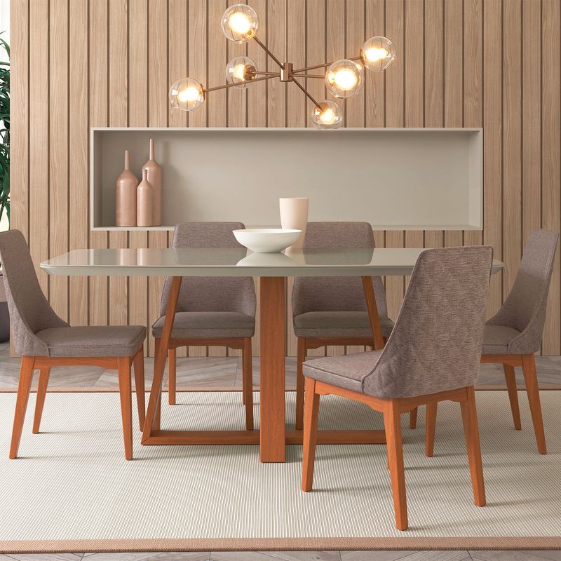 DECOCASA - Juego Comedor Bennet 160 + 6 Sillas Elsie Matel Decocasa