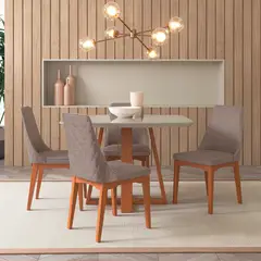 DECOCASA - Juego Comedor Bennet 120 + 4 Sillas Elsie Matel