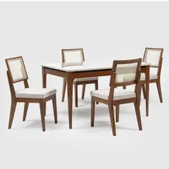 DECOCASA - Juego Comedor Addar 135 + 4 Sillas Saga Ratan