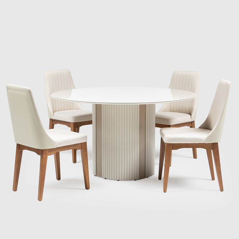 DECOCASA - Juego Comedor Liege Red 4 Sillas Beige Decocasa
