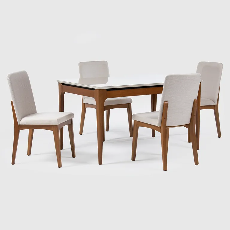 DECOCASA Juego De Comedor Addar 4 Sillas Olive Nat L02