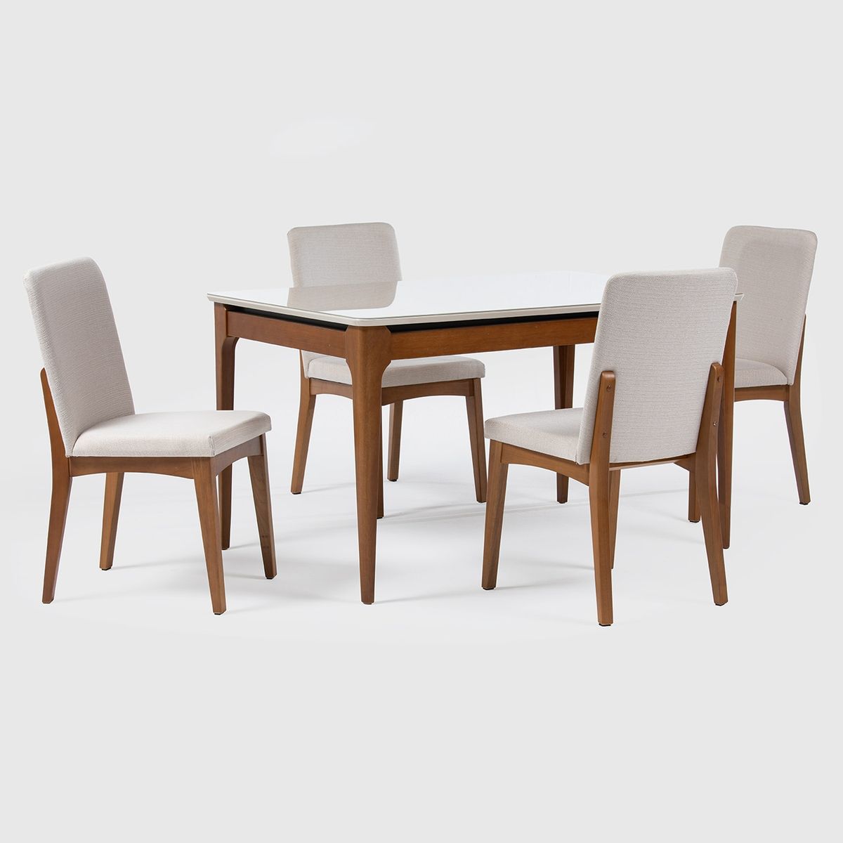 DECOCASA - Juego De Comedor Addar 4 Sillas Olive Nat L02 Decocasa