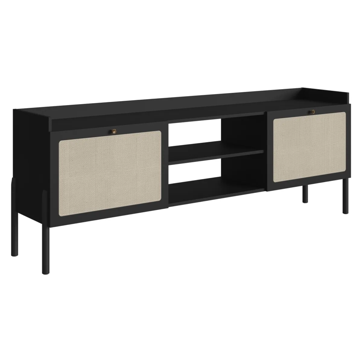 DECOCASA - Rack Oslo Ratan 75 Pulgadas 27930 Negro Decocasa
