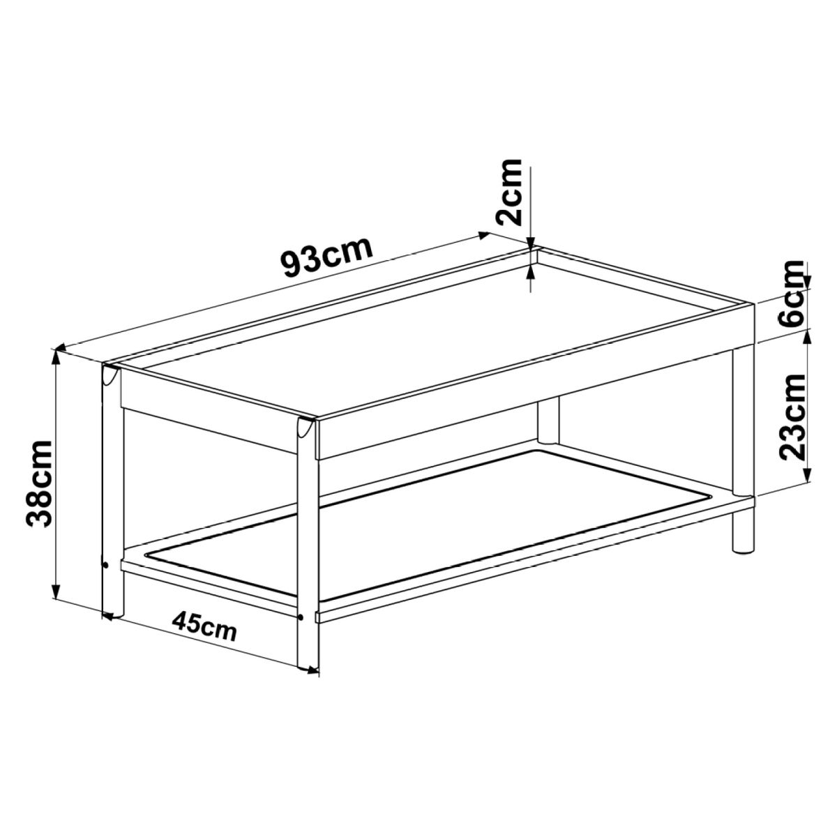 DECOCASA - Mesa De Centro Oslo Ratan Decocasa