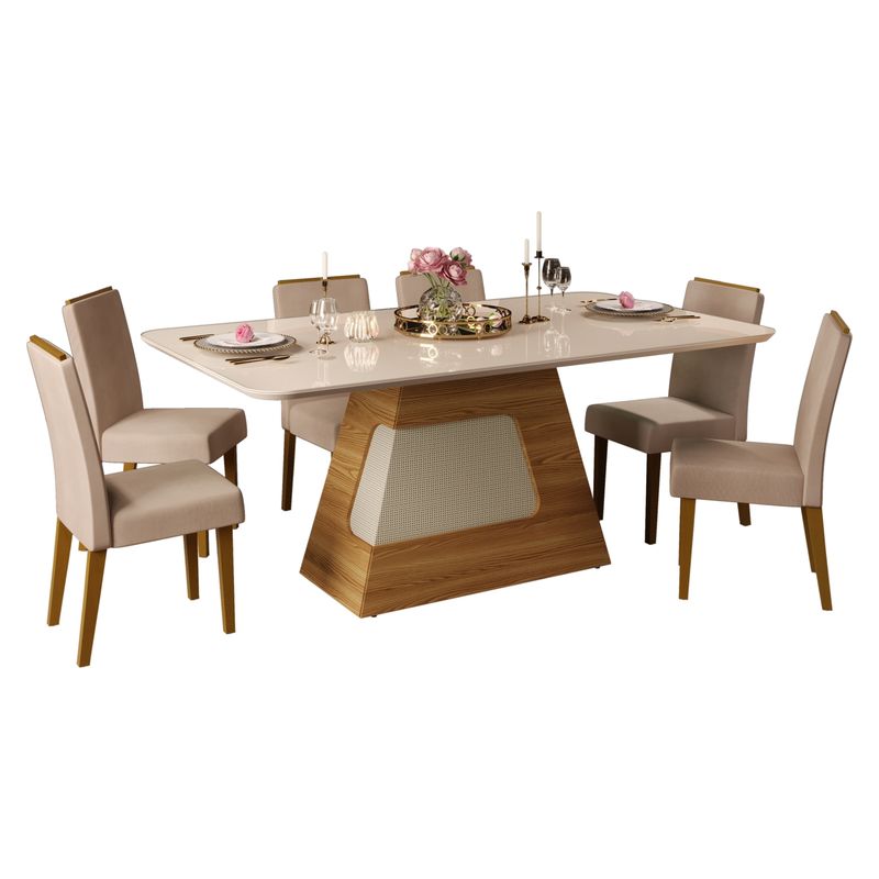 DI PORETTI - Juego De Comedor Anastasia 6 Sillas Di Poretti