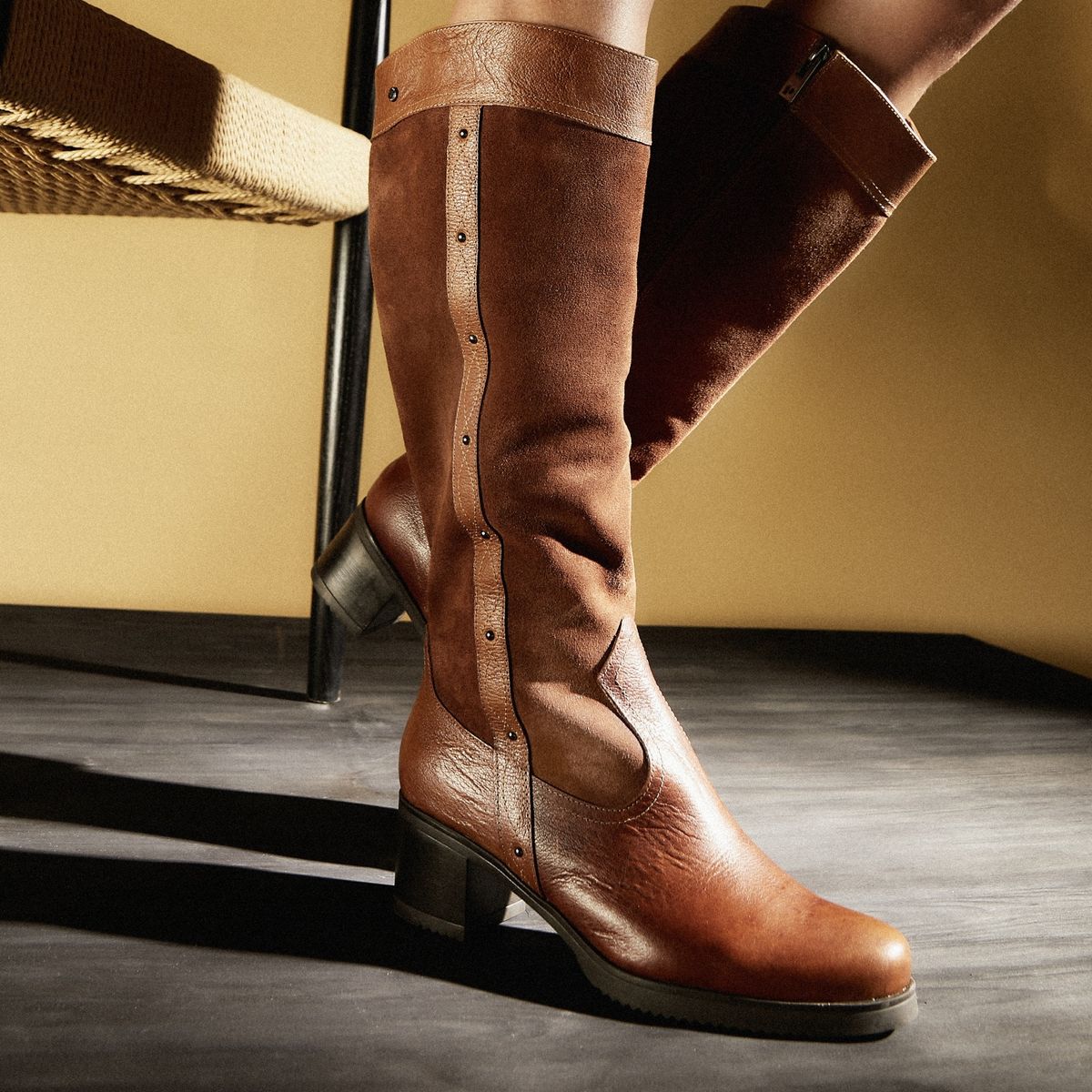 POLLINI - Bota Mujer Cuero Café Pollini