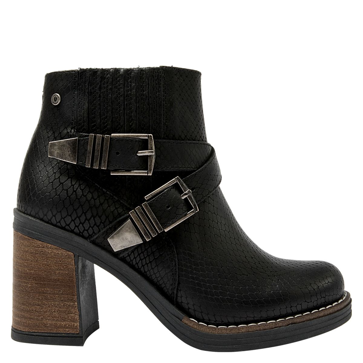 POLLINI - Botin Mujer Cuero Negro Pollini