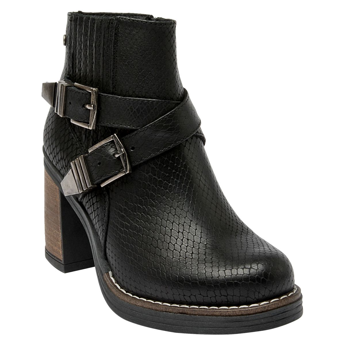 POLLINI - Botin Mujer Cuero Negro Pollini