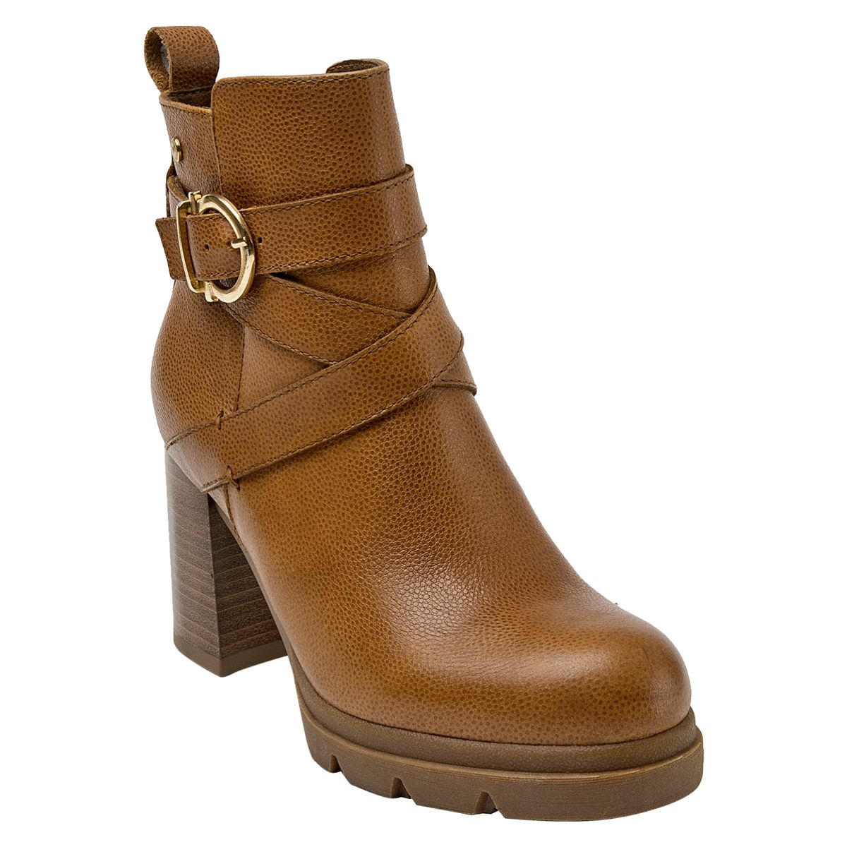 POLLINI - Botín Mujer Cuero Café Pollini