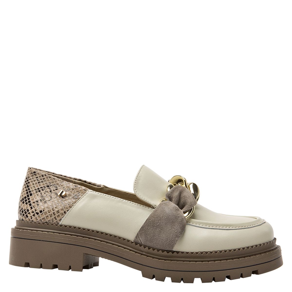 POLLINI - Mocasín Mujer Cuero Beige Pollini