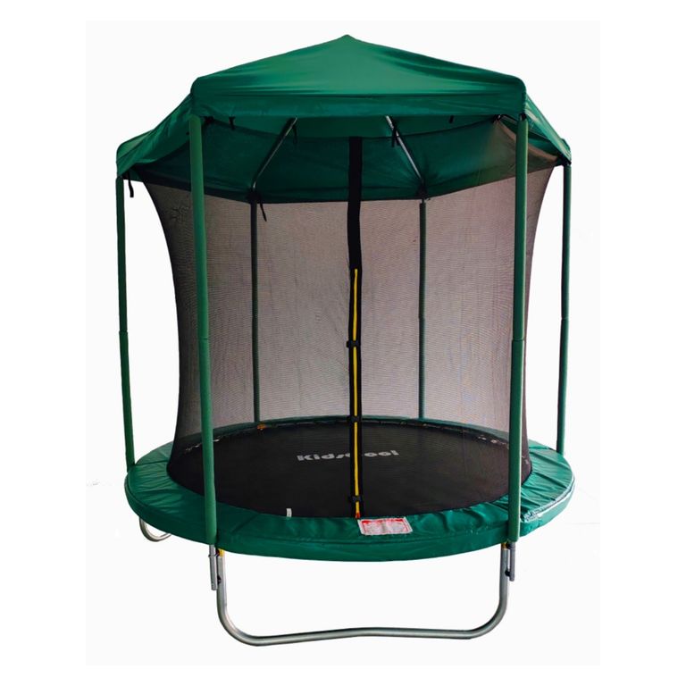 KIDSCOOL Cama Elastica Verde Con Techo 8 Pies