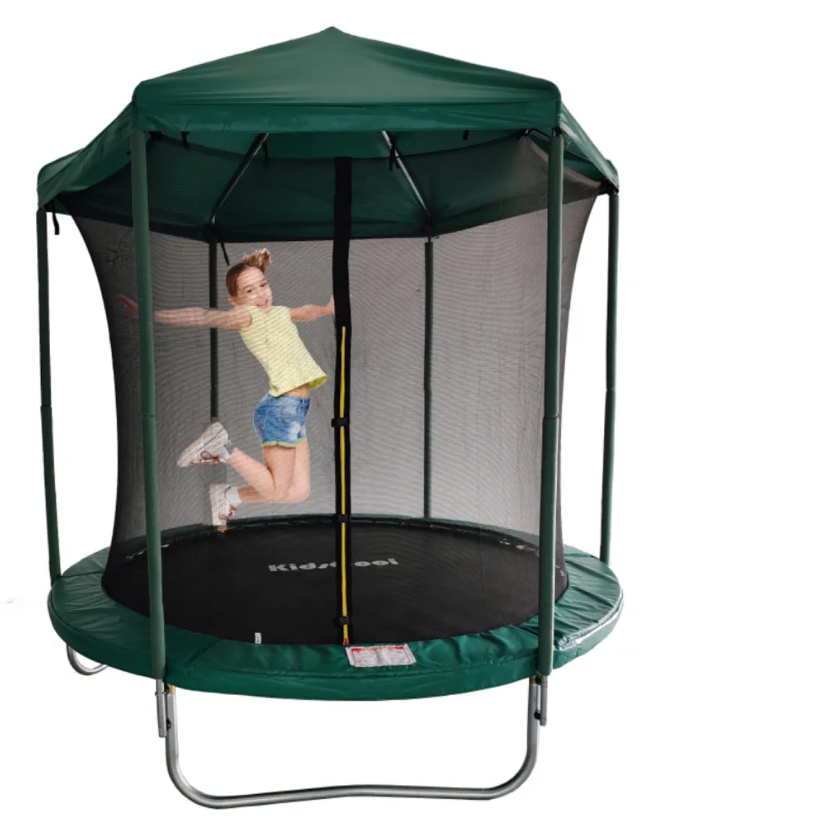 KIDSCOOL - Cama Elástica Verde C/Techo 8 Pies Kidscool