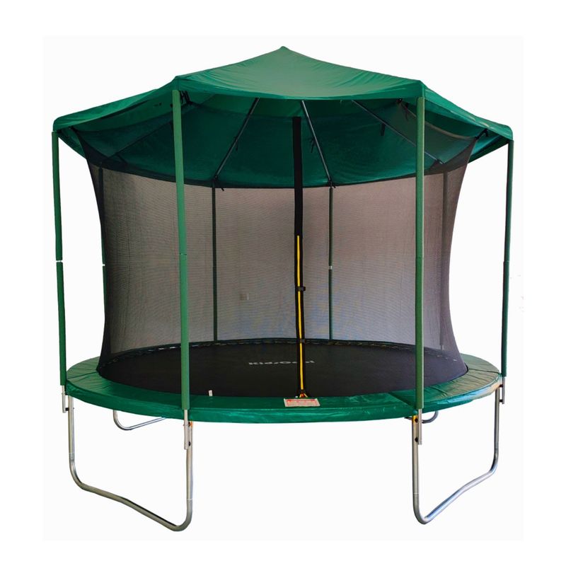 KIDSCOOL - Cama Elastica Verde C/Techo 12 Pies Kidscool