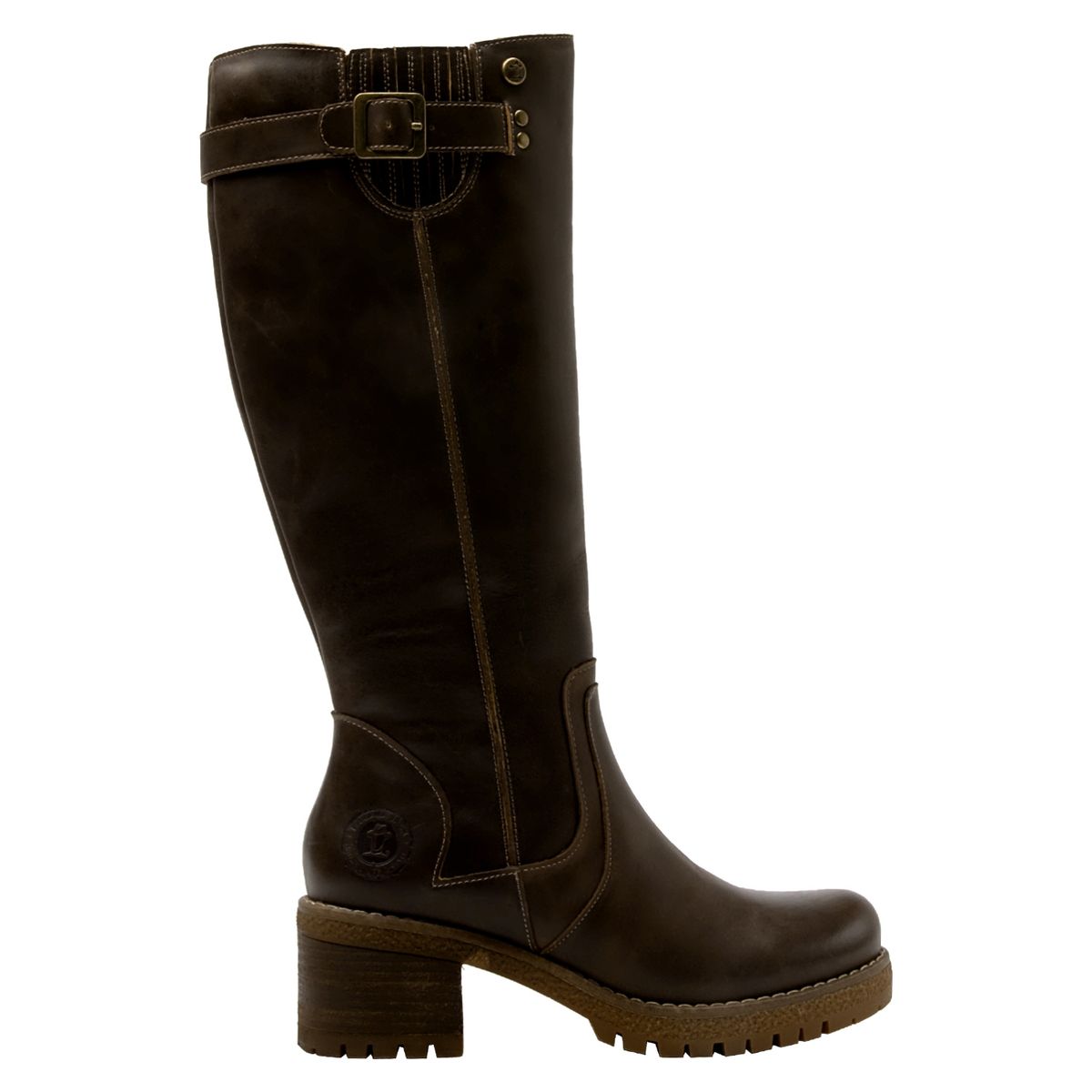 PANAMA JACK - Bota Larga Mujer Cuero Café Panama Jack