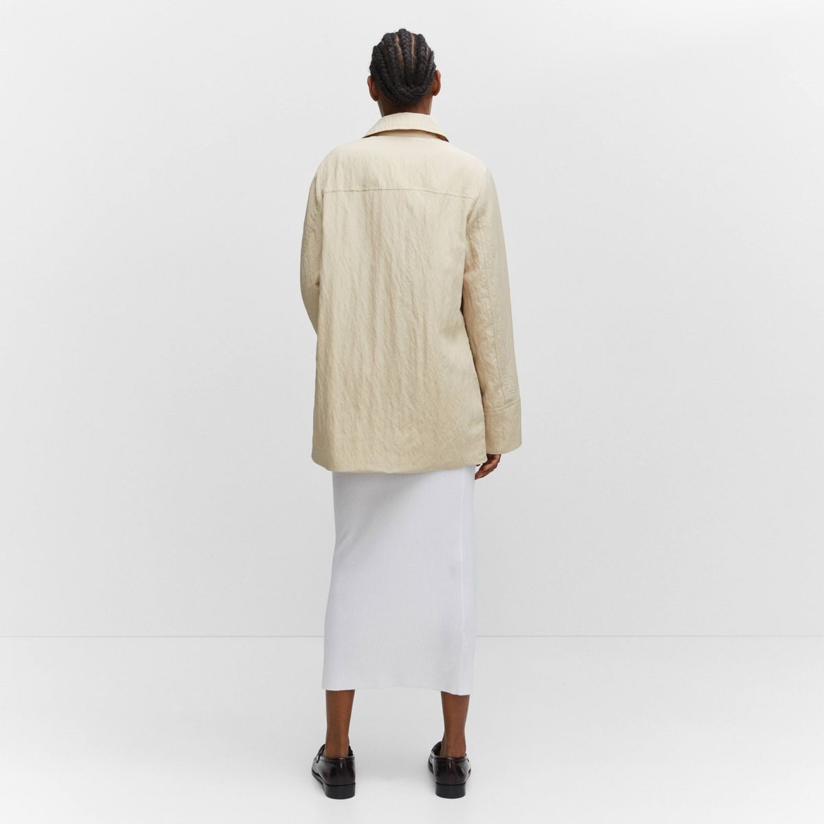 MANGO - Chaqueta Fluida Bolsillos Mujer Mango