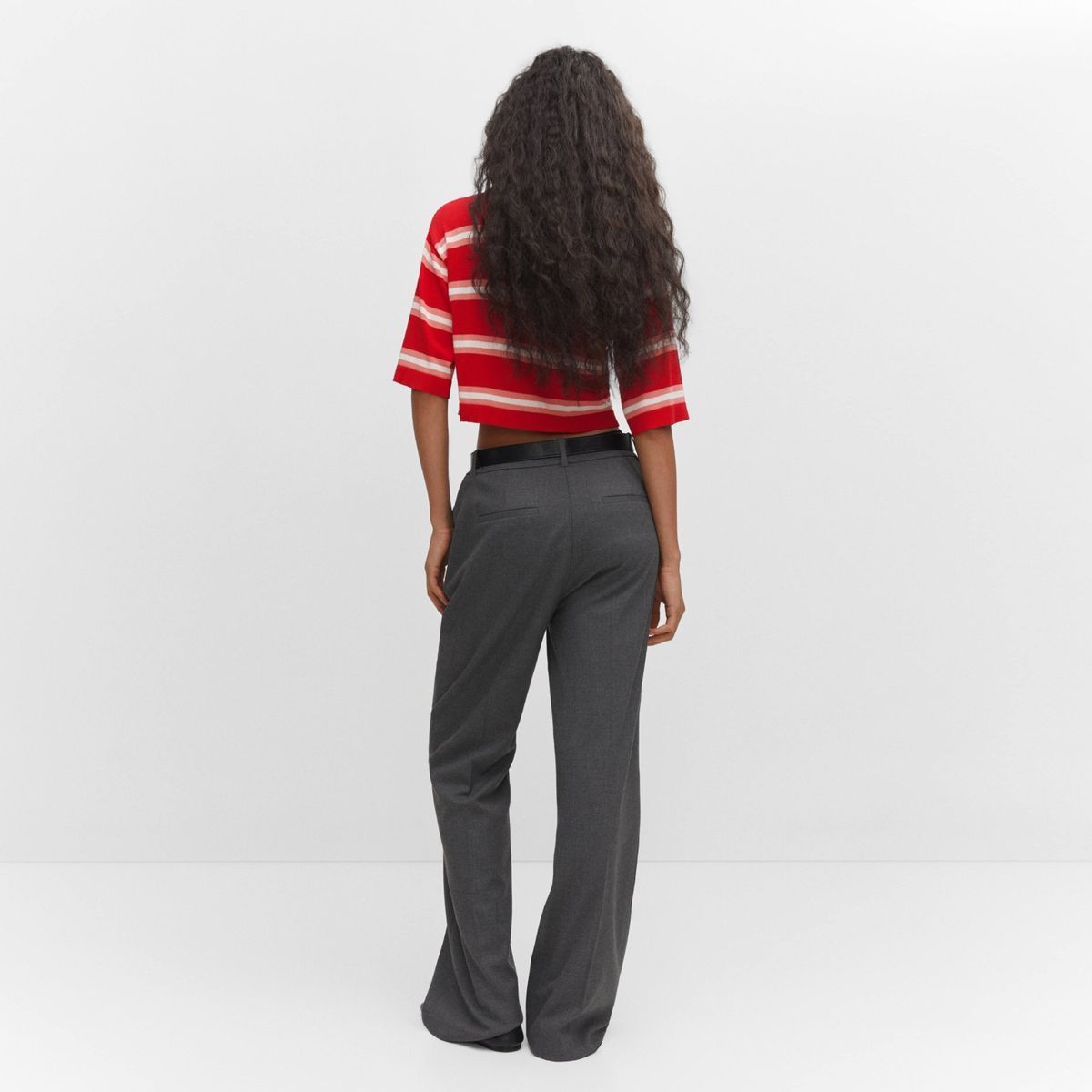 MANGO - Sweater Estilo Polo Rayas Mujer Mango