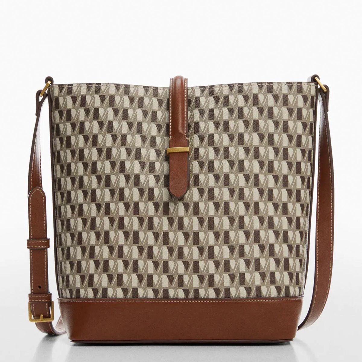 MANGO - Cartera Logo detalles Contraste Mujer Mango