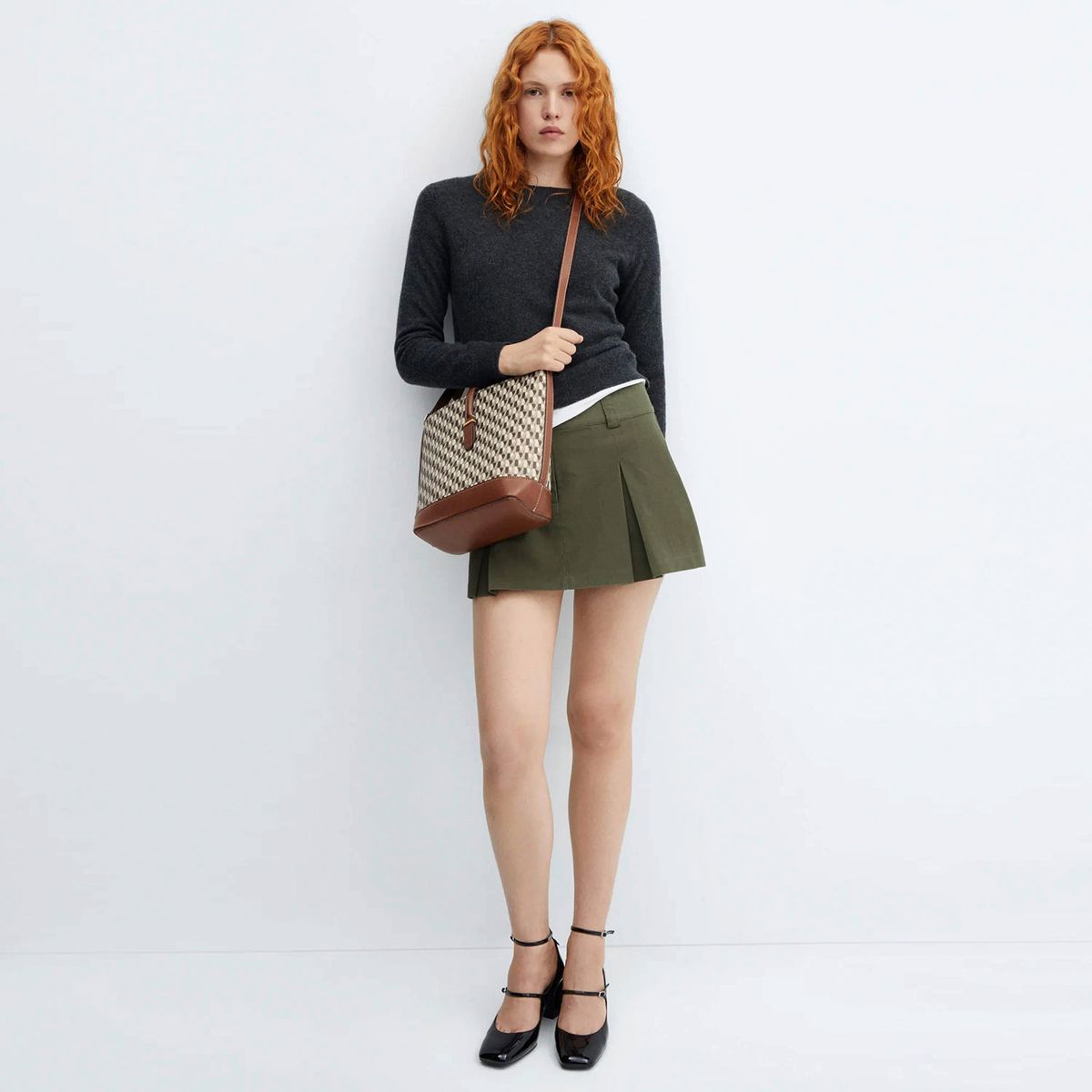 MANGO - Cartera Logo detalles Contraste Mujer Mango