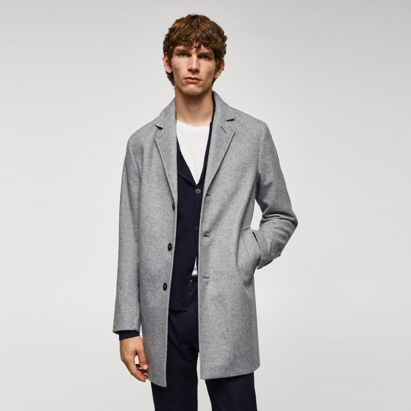 MANGO MAN - Abrigo Lana Reciclada Slim-Fit Hombre Mango Man