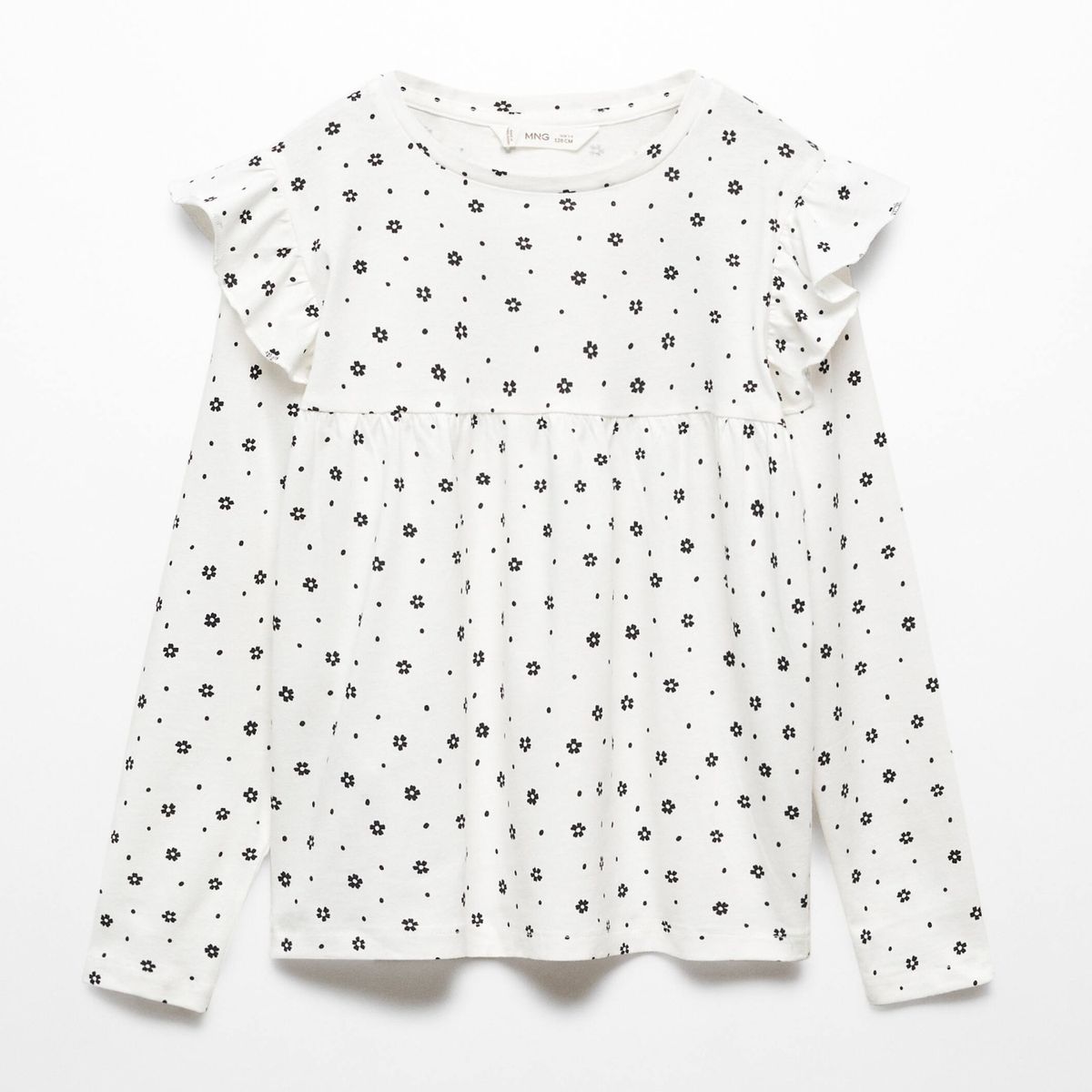 MANGO KIDS - Polera Manga Larga Volantes Niña Mango Kids