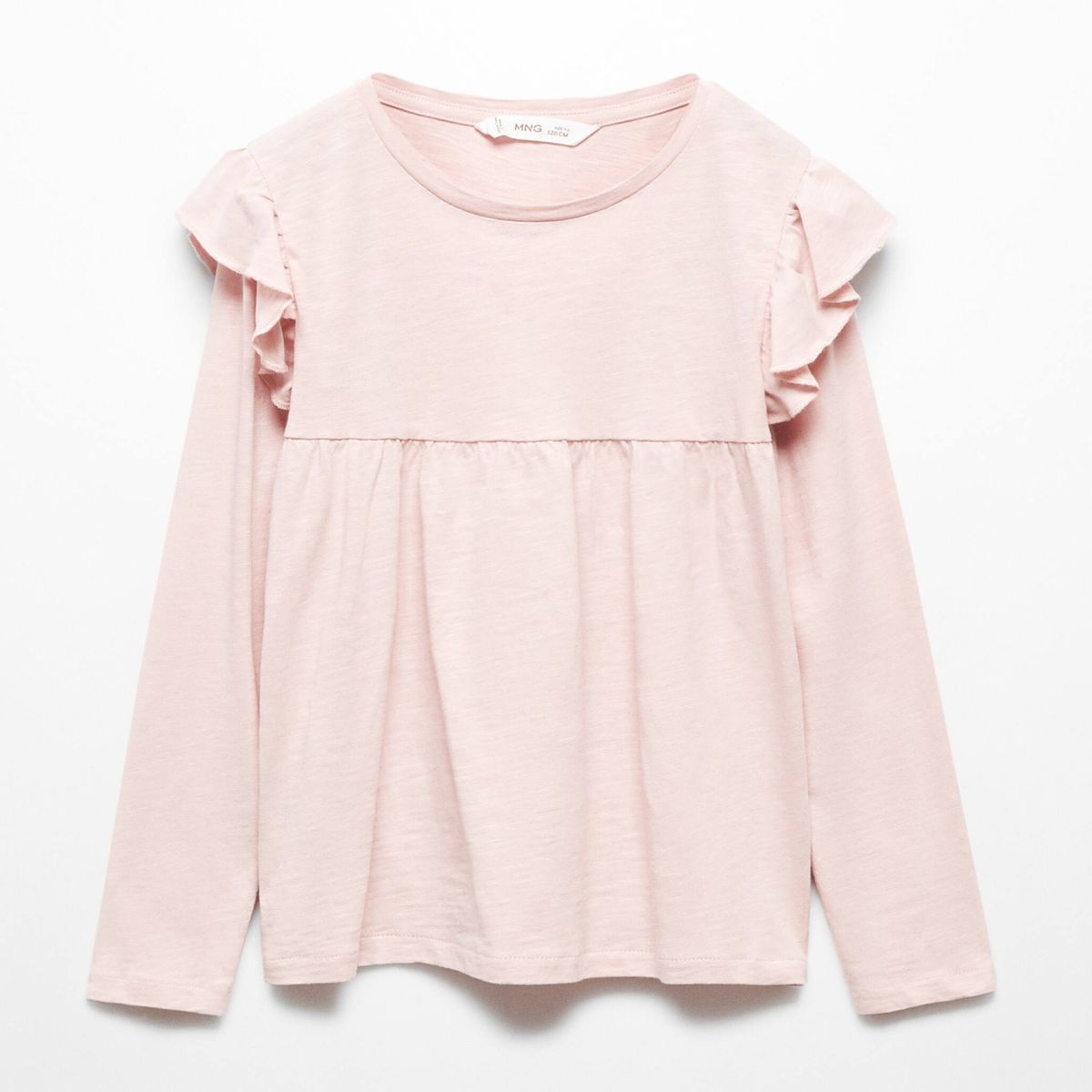 MANGO KIDS - Polera Manga Larga Volantes Niña Mango Kids