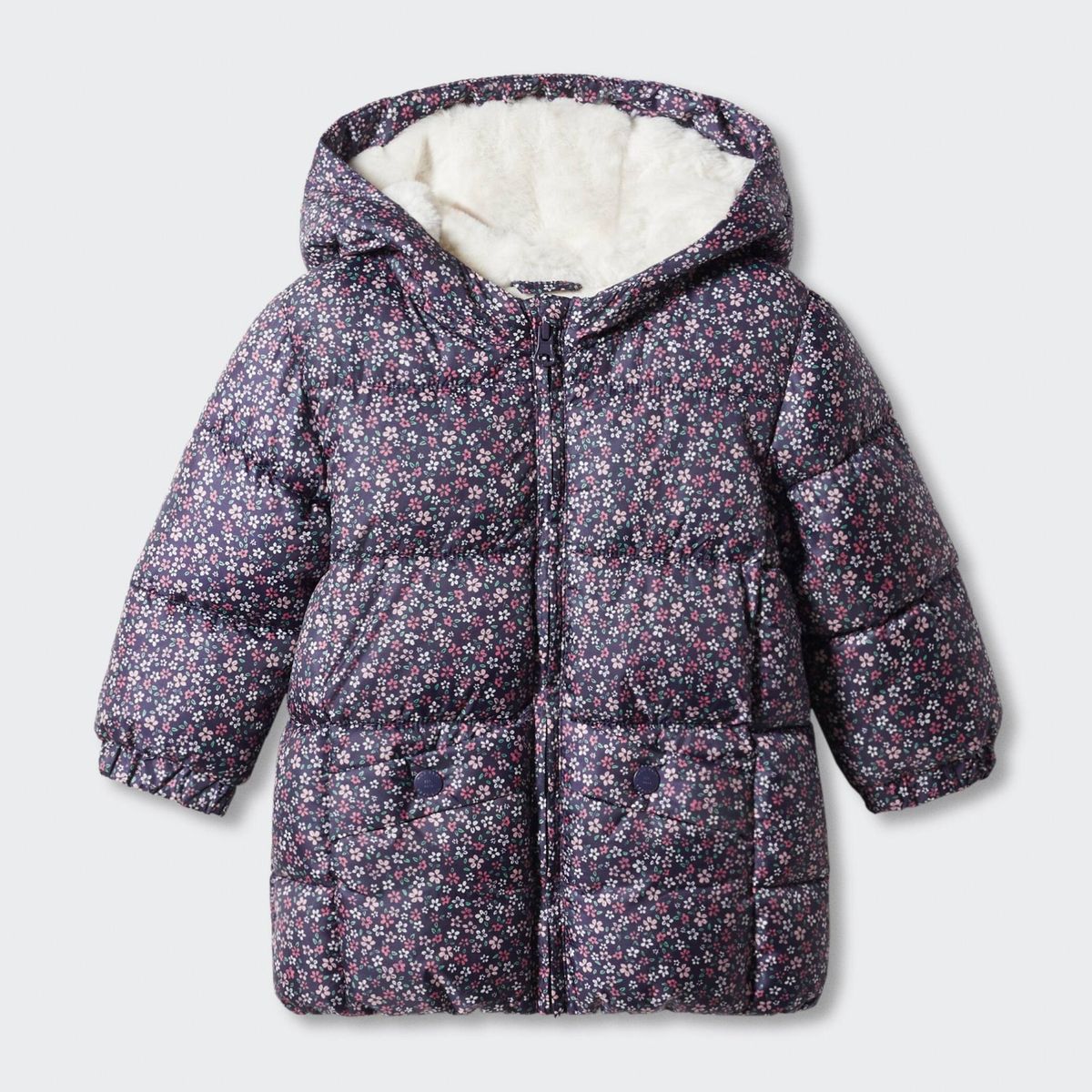 MANGO KIDS - Parka Acolchado Interior Borreguito Bebé Niña Mango Kids