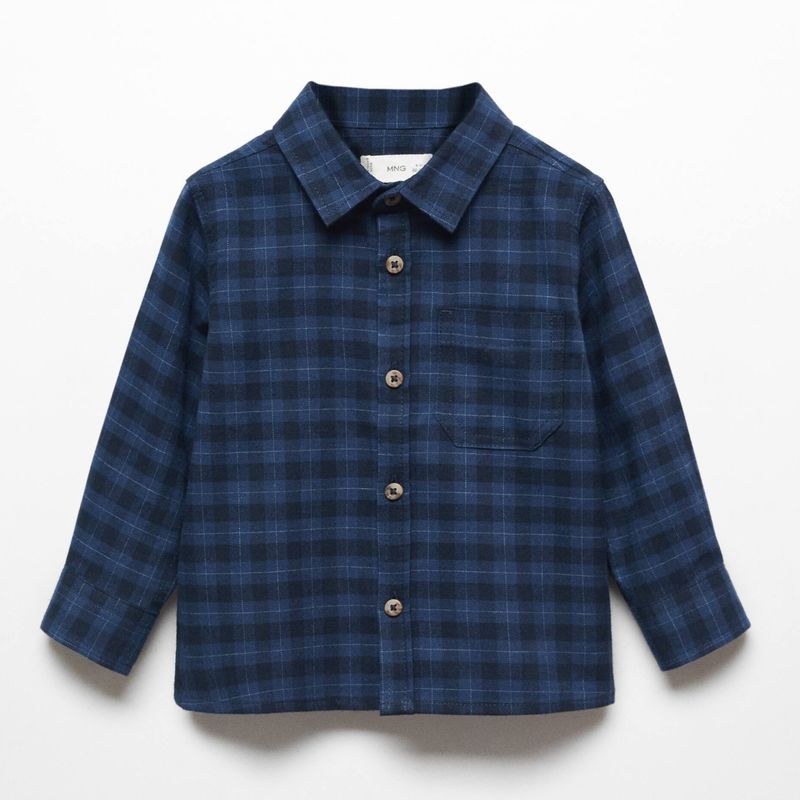 MANGO KIDS - Camisa Regular Fit Cuadros Bebé Niño Mango Kids