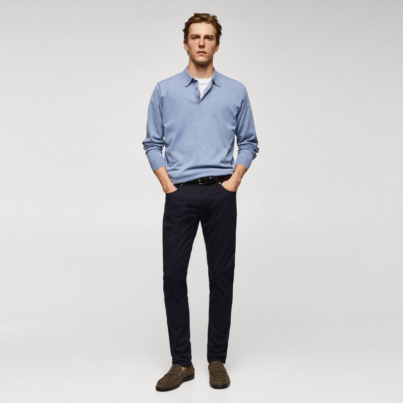 MANGO MAN - Pantalón Slim Fit Algodón Sarga Hombre Mango Man