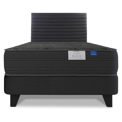 Imagen 2 del producto Cama Europea 1.5 Plaza Black 105X200 Cm + Respaldo Modern
