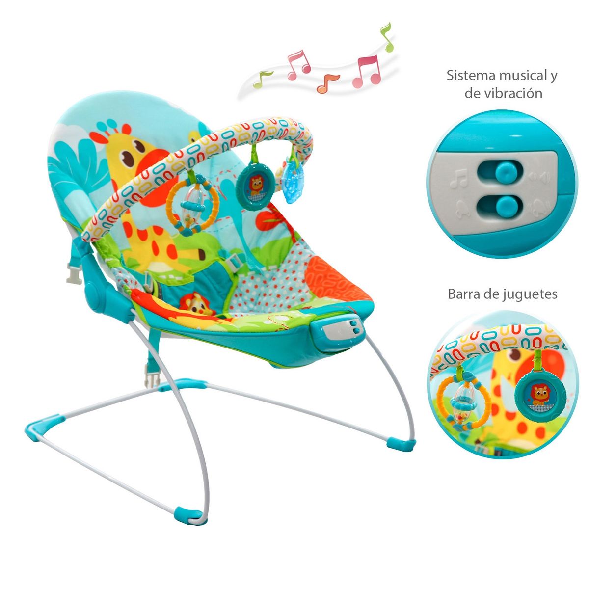 PIKABOO - Silla Nido Bouncer Azul Pikaboo