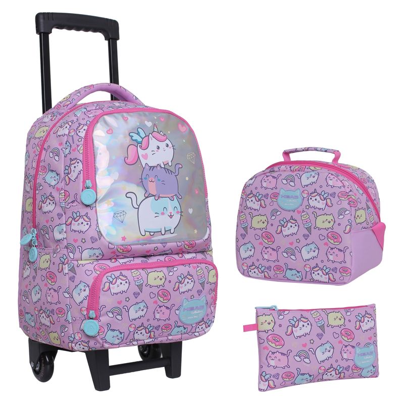 HEAD - Pack Bakan Mochila Con Ruedas + Lonchera + Estuche Unisex Head