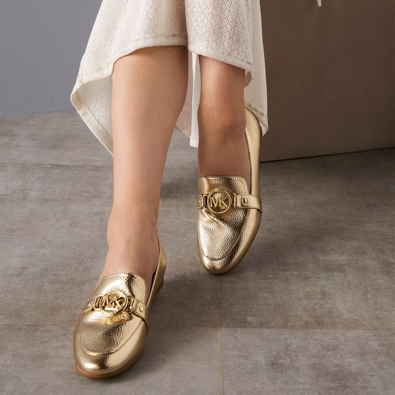 MICHAEL KORS - Mocasín Mujer Cuero Dorado Michael Kors