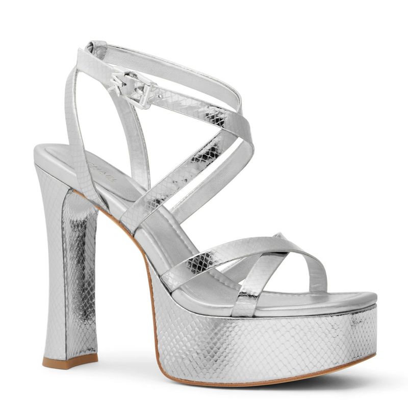 MICHAEL KORS - Sandalia Mujer Cuero Gris Michael Kors