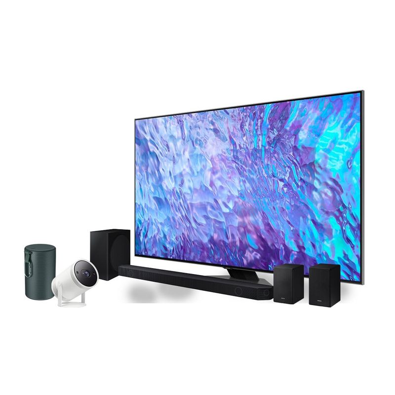 SAMSUNG - Smart Tv Qled 4K 98" Q80C Más Barra De Sonido y Proyector Smart Samsung