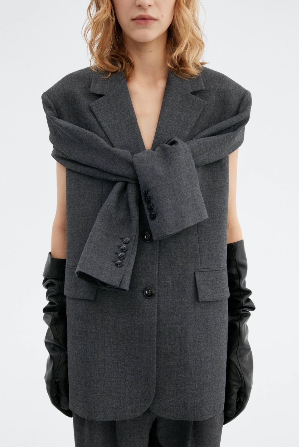MANGO - Blazer Manga Cremallera Abierta Mujer Mango