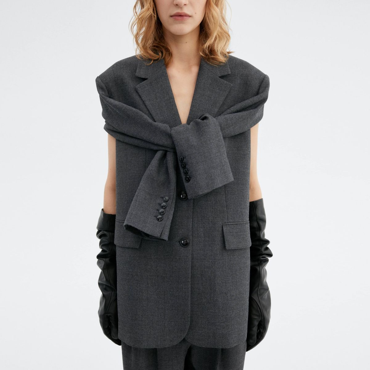 MANGO - Blazer Manga Cremallera Abierta Mujer Mango