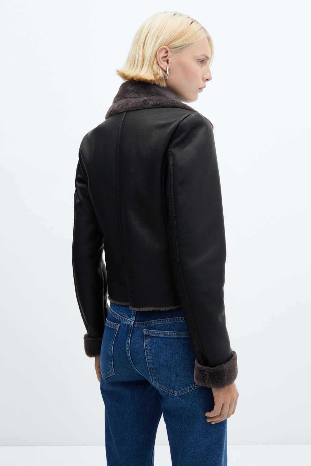 MANGO - Chaqueta Doble Faz Efecto Piel Mujer Mango