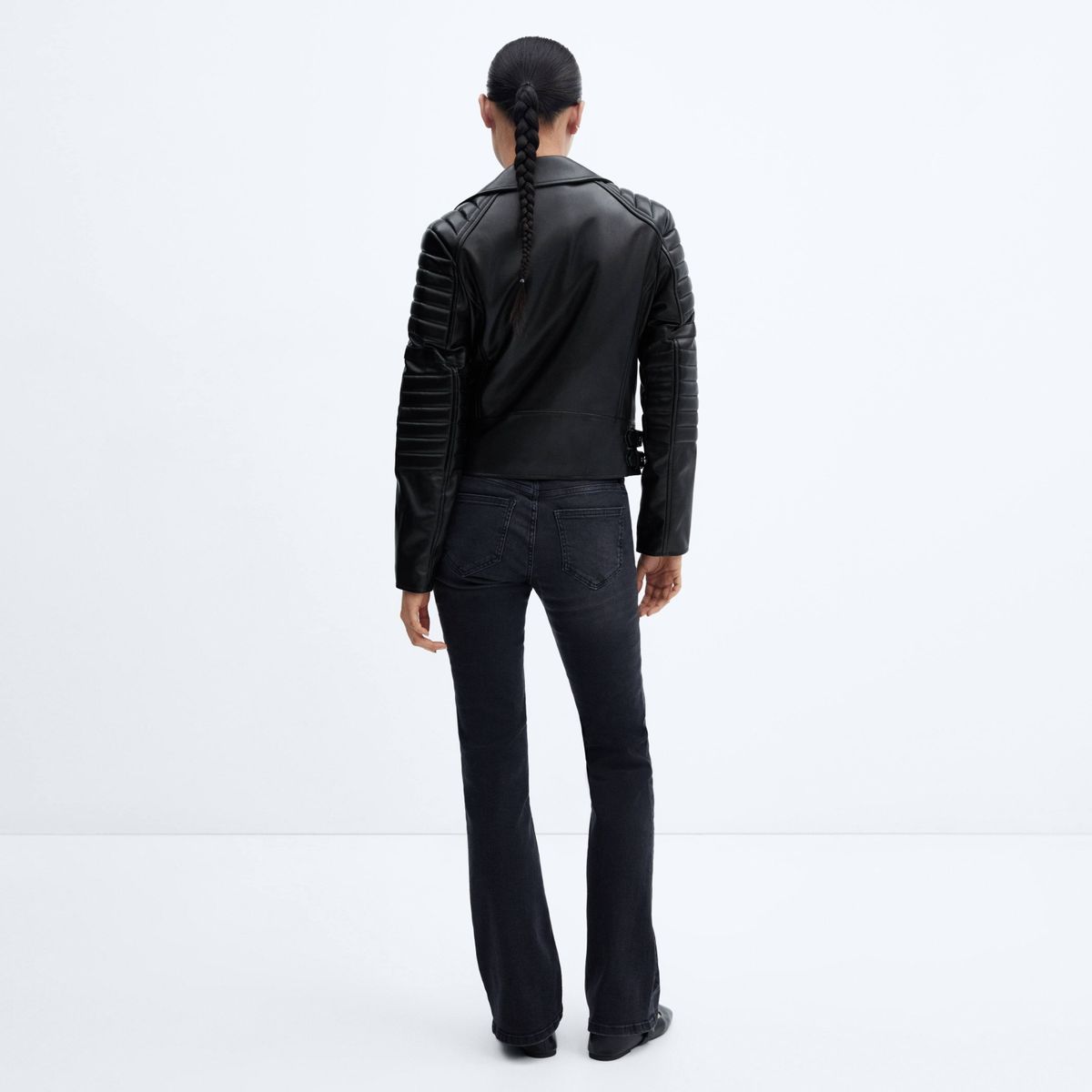 MANGO - Chaqueta Biker Efecto Piel Eco Cuero Mujer Mango