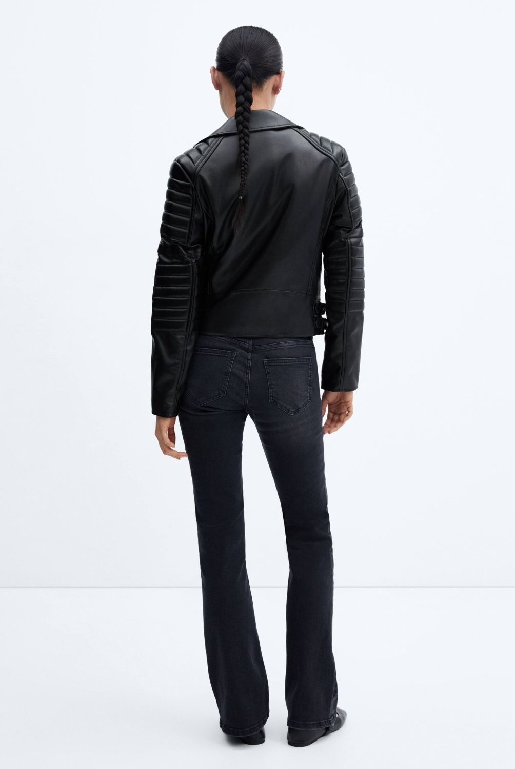 MANGO - Chaqueta Biker Efecto Piel Eco Cuero Mujer Mango