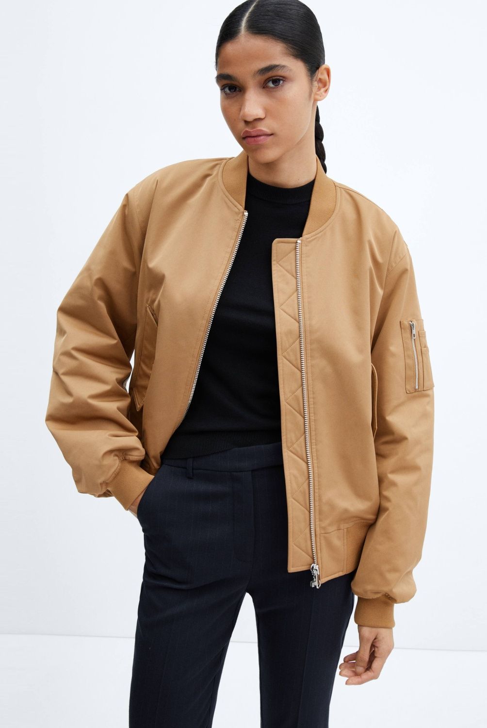 MANGO - Chaqueta Bomber Oversize Mujer Mango