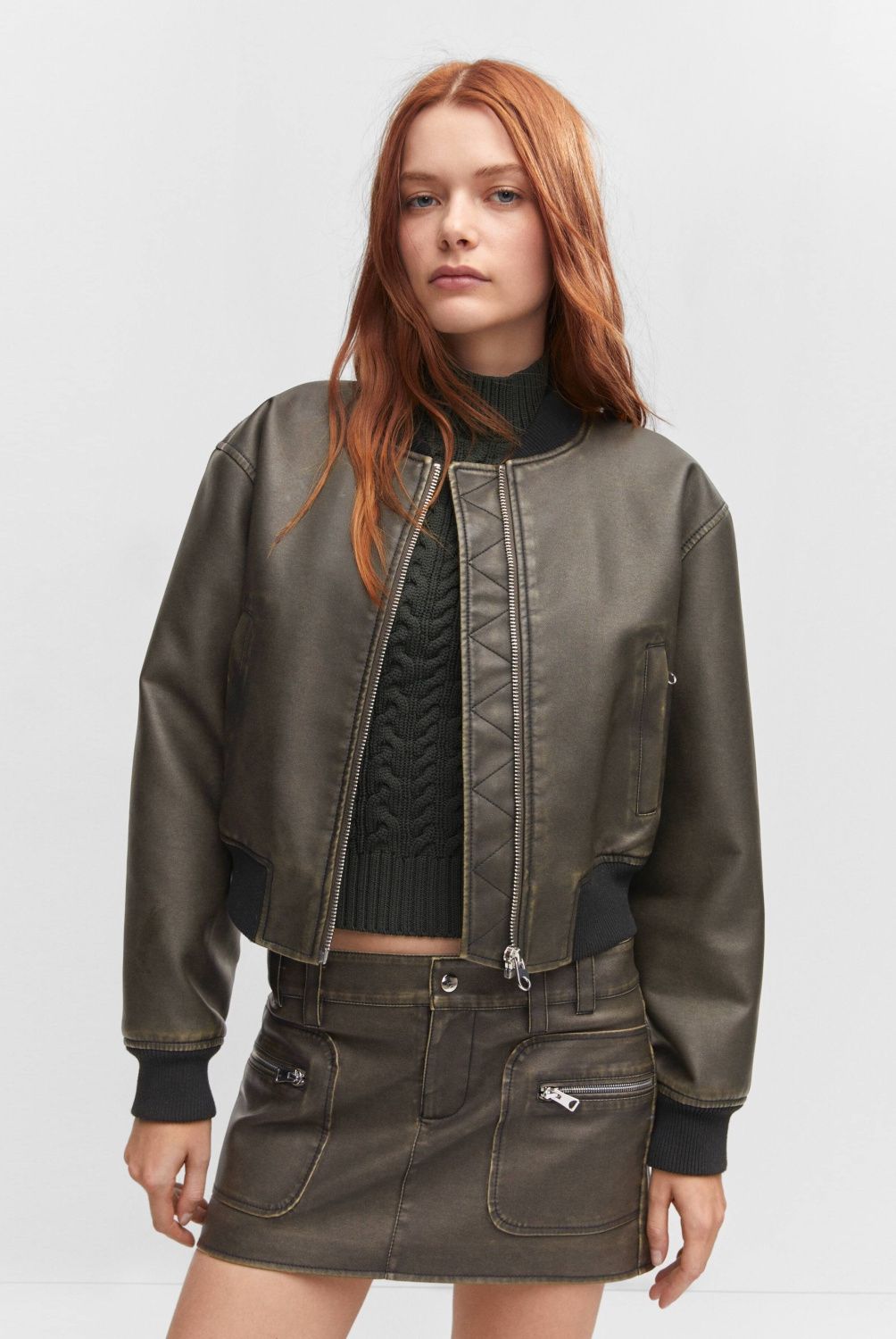 MANGO - Chaqueta Bomber Efecto Desgastado Mujer Mango