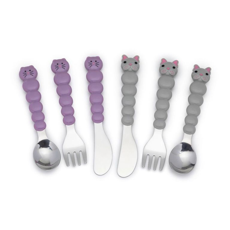 Set De 6 Cubiertos Gato y Bulldog