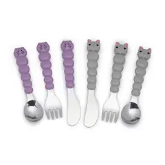 MELII - Set De 6 Cubiertos Gato y Bulldog