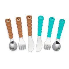 MELII - Set De 6 Cubiertos Tiburón y Oso