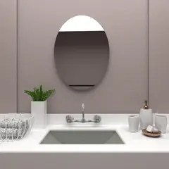 TUHOME - Espejo Napoli Rectangular Vidrio Ovalado